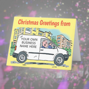 Votre nom d'entreprise sur carte de Noël de fourgo