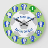 Votre Nom D'Équipe Football Horloge - Chemises Ble (Recto)