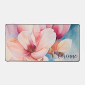 Votre nom Élégant Magnolia Rose Fleurs (Recto)