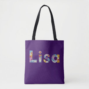 Votre nom en lettres florales artistiques / Sac fo