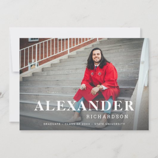 Votre nom et photo Diplômé Faire-part M 2 (Devant)