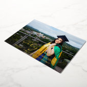 Votre nom et photo Gradué Faire-part à huile foncé (Rotation)