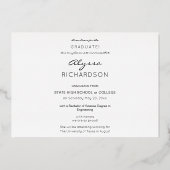 Votre nom et photo Gradué Faire-part à huile foncé (Verso)