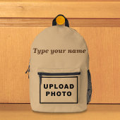 Votre nom et photo sur le sac à dos Brown léger