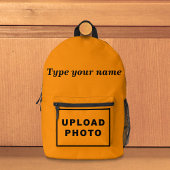Votre nom et photo sur le sac à dos orange