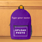Votre nom et photo sur sac à dos violet