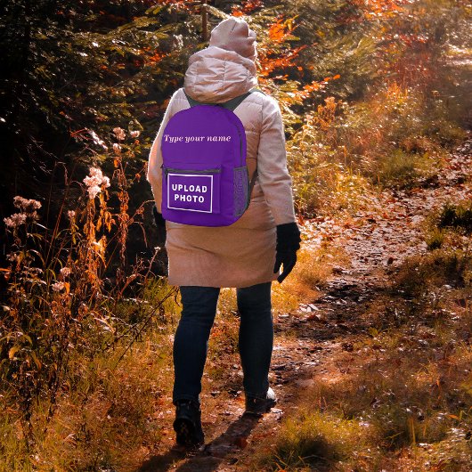 Votre nom et photo sur sac à dos violet