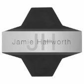 Votre nom et votre monogramme | Gris & Faux Silver (Plat)