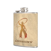 Votre nom flacon de cowboy sur Ropin" (Gauche)