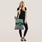 Votre nom Green White Stripes Polka Dot Sac fourre (Sur le modèle)