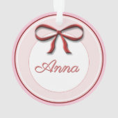 Votre nom ici Red Ballerina Christmas Bow (dos)