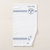 Votre nom ou bateau Ancre nautique et aviron crois (Serviette à main)