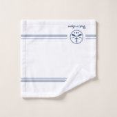 Votre nom ou bateau Ancre nautique et aviron crois (Gant de toilette)