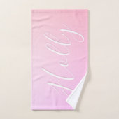 Votre nom ou mot | Pink Ombre Gradation (Serviette à main)