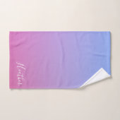 Votre nom ou mot | Rose et bleu violet (Serviette à main)