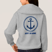 Votre nom ou nom de bateau Sea Ancre Grey & Navy