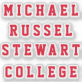 Votre nom ou texte 4 lignes autocollants transpare (Devant)