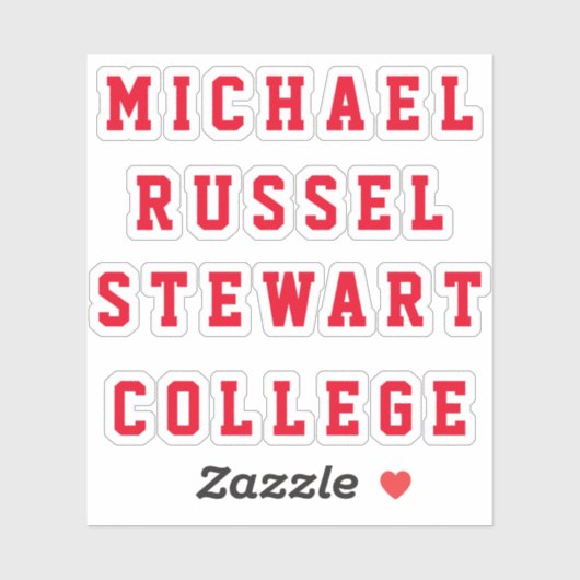 Votre nom ou texte 4 lignes autocollants transpare (Feuille)