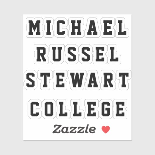 Votre nom ou texte 4 lignes Stickers transparents (Feuille)