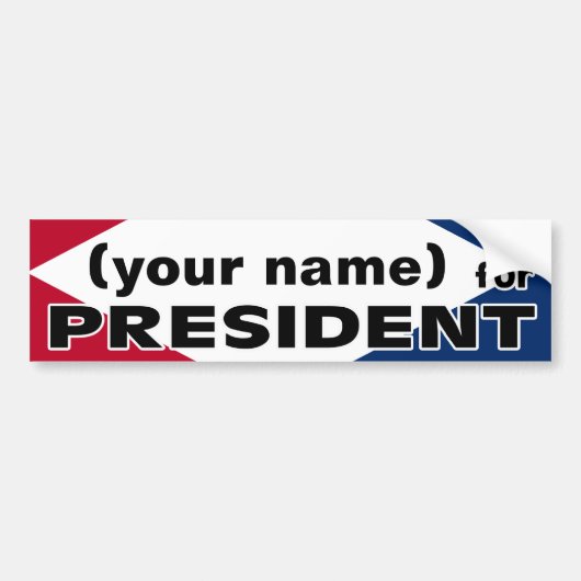 Votre nom pour le Président Sticker (Devant)