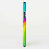 Votre nom rainbow aqua turquoise coque iphone (Dos/Droite)