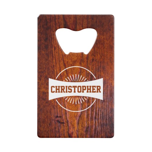 Votre nom Rustic Wood Retro Logo Monogramme (Devant)