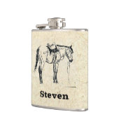 Votre nom sur ce flacon sellé de cheval (Gauche)