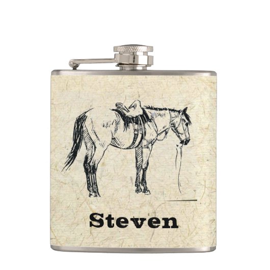 Votre nom sur ce flacon sellé de cheval (Devant)