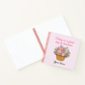Votre nom sur le mignon Carnet floral rose (Intérieur)
