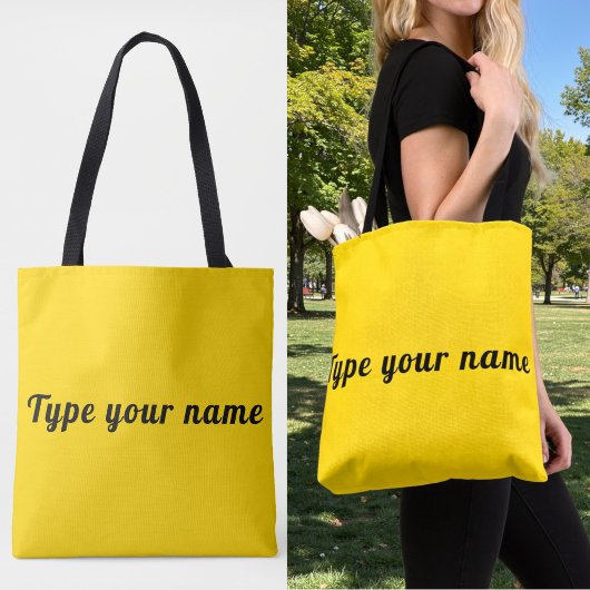 Votre nom sur sac cabas jaune