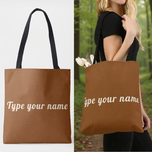 Votre nom sur sac cabas marron