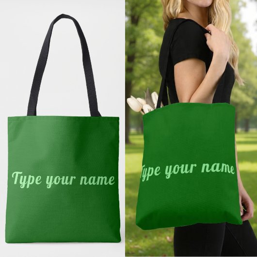 Votre nom sur sac cabas vert