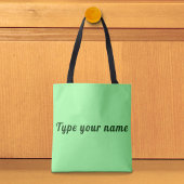 Votre nom sur un tote bag vert clair