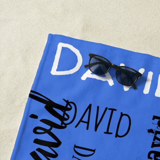 VOTRE NOM SUR une serviette de plage (En situation)