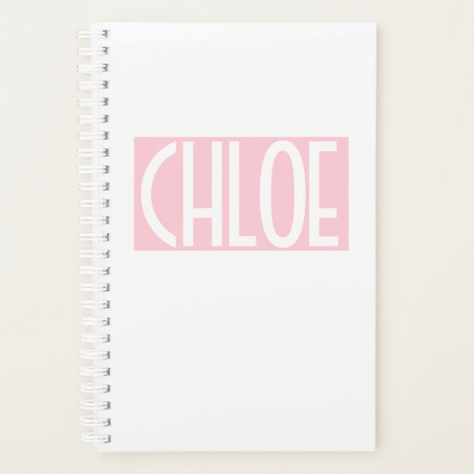 Votre nom | Texte blanc gras sur rose clair (Devant)
