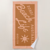 VOTRE nom, VOTRE serviette de plage faite sur (Devant)