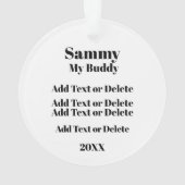 Votre Ornement d'Animal de Compagnie (dos)