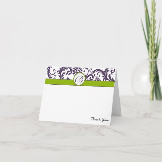 Votre photo Apple Green & Lapis Damask Merci (Devant)