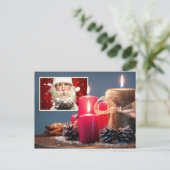 VOTRE PHOTO avec bougies carte postale de Noël per (Debout devant)