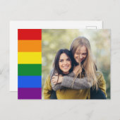 Votre photo avec drapeau arc-en-ciel carte postale (Devant / Derrière)
