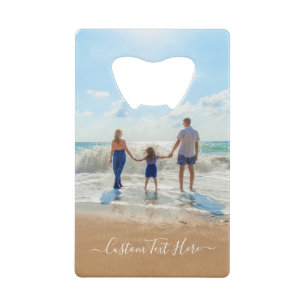 Votre Photo Carte de crédit Bottle Opener Texte pe