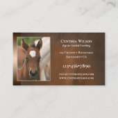 Votre photo Cheval Stables ou Coaching Carte de vi (Dos)
