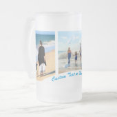 Votre photo Collage de bière en verre Mug avec tex (Devant gauche)