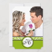 Votre photo Damas Apple Green Faire-part de mariag (Devant)