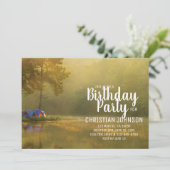 Votre photo de camping Invitation Anniversaire (Debout devant)