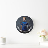 Votre photo de sport | Horloge ronde personnalisée (Maison)