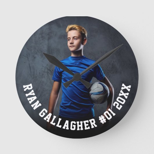 Votre photo de sport | Horloge ronde personnalisée (Recto)