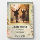 Votre photo Floral Gold Citation Anniversay Plaque (Devant)