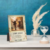 Votre photo Floral Gold Citation Anniversay Plaque (Côté)