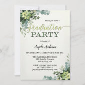 Votre photo Green Script Graduation Invitation (Devant)